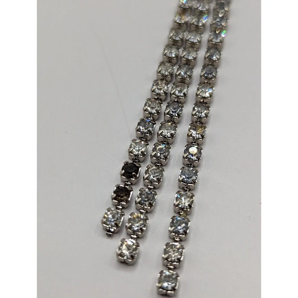 Long Tassel Rhinestone Earrings